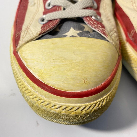RARE Converse Distressed Stars & Stripes High Top Sneakers USA Flag M 10, W 12 - Picture 8 of 16